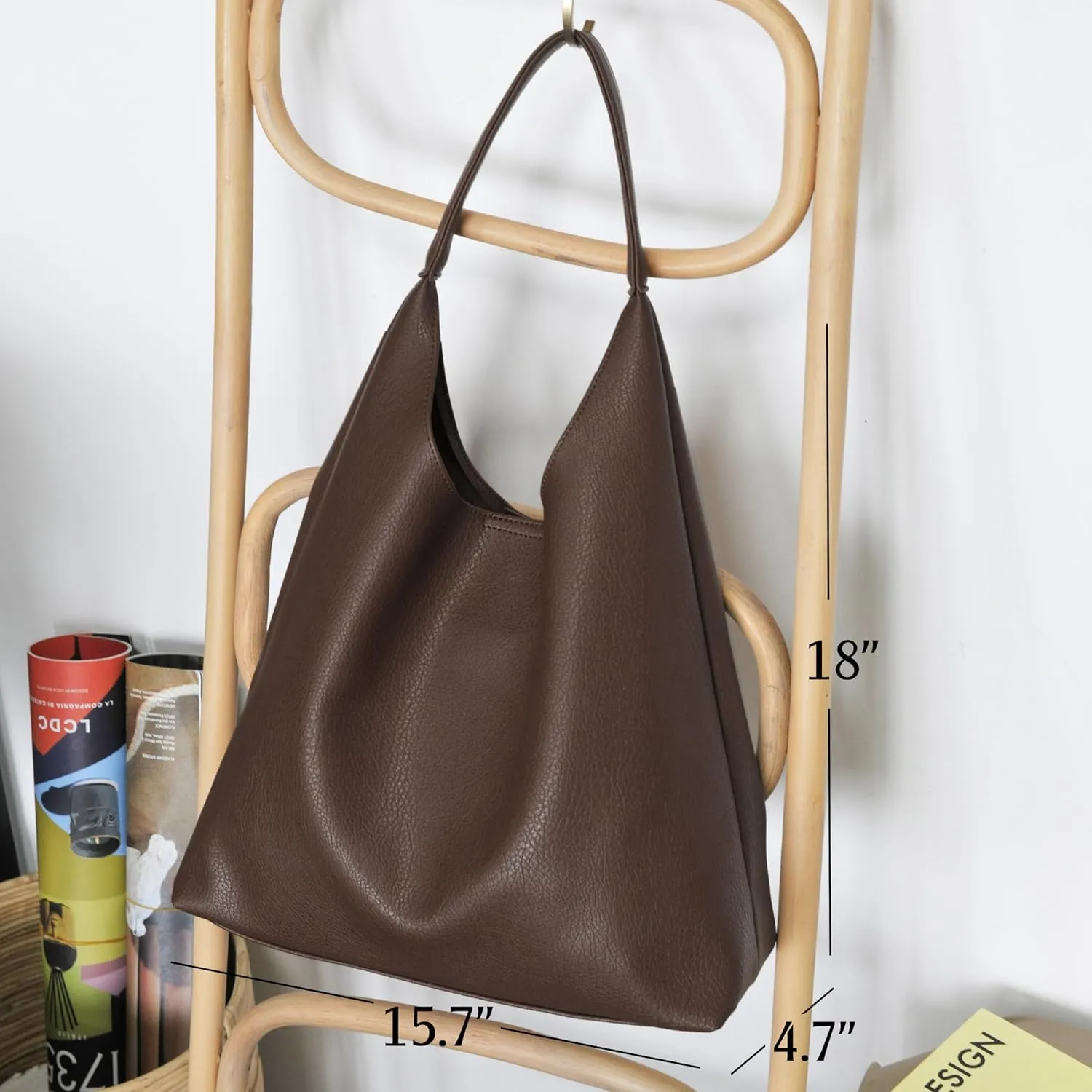 HOXIS Hobo Bags for Women Soft Vegan Leather Shoulder Handbag Slouchy Tote Purses
