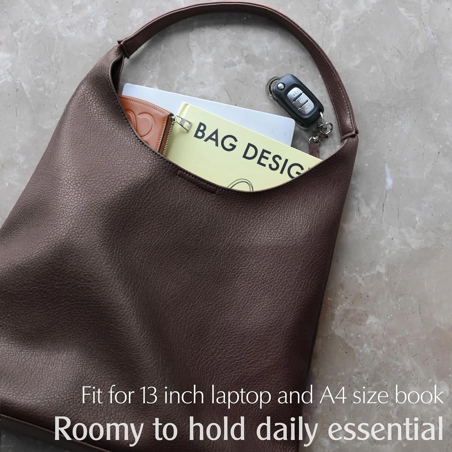 HOXIS Hobo Bags for Women Soft Vegan Leather Shoulder Handbag Slouchy Tote Purses