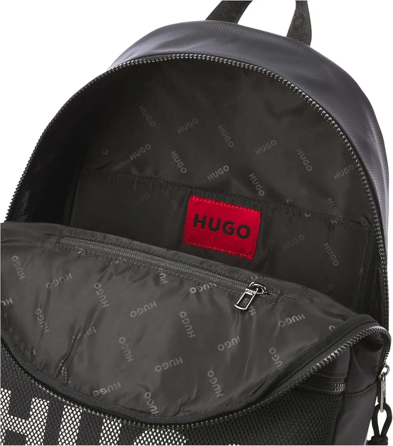 HUGO Mesh Logo Backpack, Black Currant, PCE.