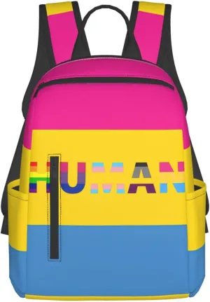 Human LGBT Pride Rainbow Gay Travel Laptop Backpack Casual Backpacks Double Shoulder Daypack Notebook Rucksack Work Bags Sports Bag for Gym Hiking Camping Beach