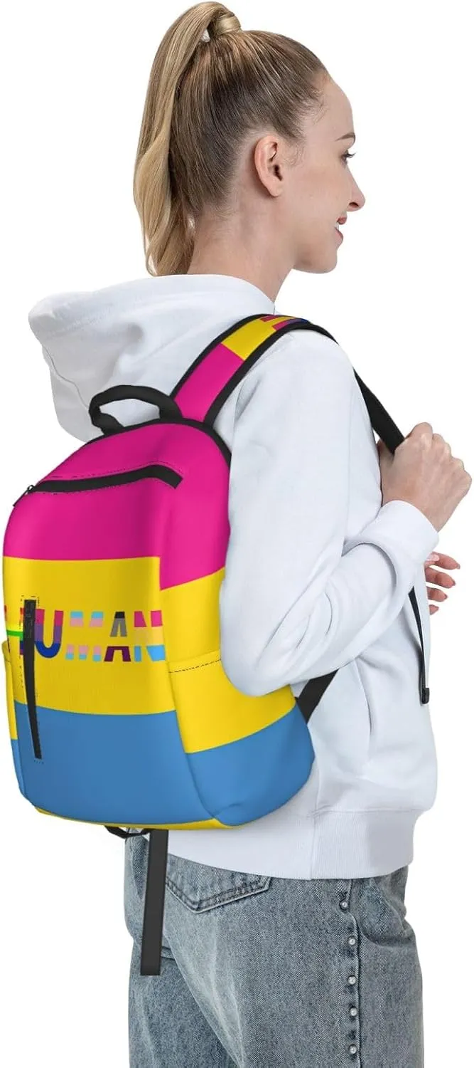 Human LGBT Pride Rainbow Gay Travel Laptop Backpack Casual Backpacks Double Shoulder Daypack Notebook Rucksack Work Bags Sports Bag for Gym Hiking Camping Beach