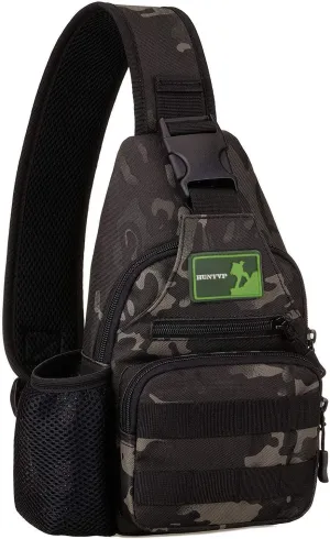 HUNTVP Small Tactical Sling Chest Pack Bag Molle Daypack Backpack Military Crossbody (Type2-Camo)