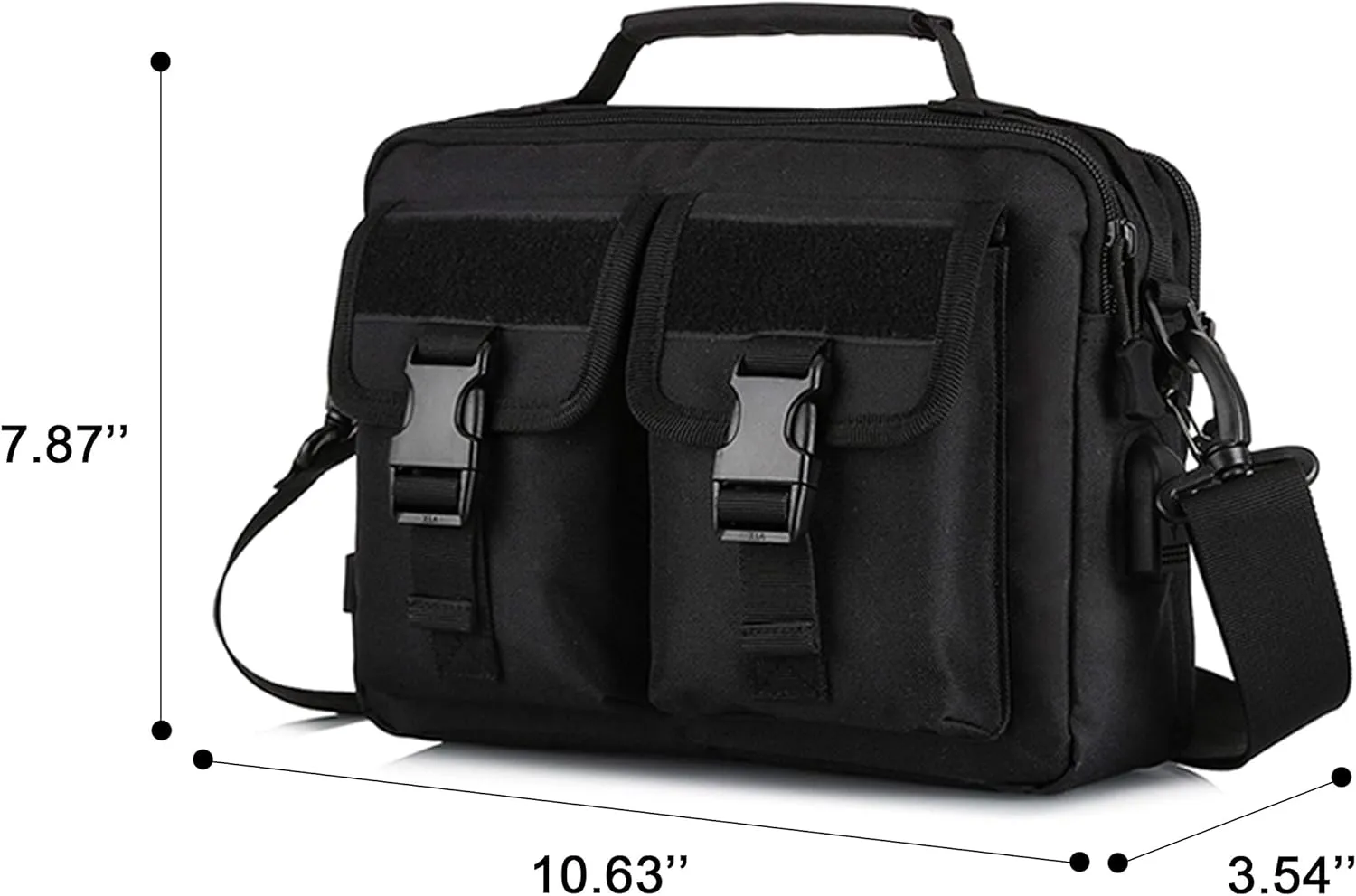 HUNTVP Tactical Messenger Bag Multifunction Nylon Shoulder Briefcase Handbags with USB Port