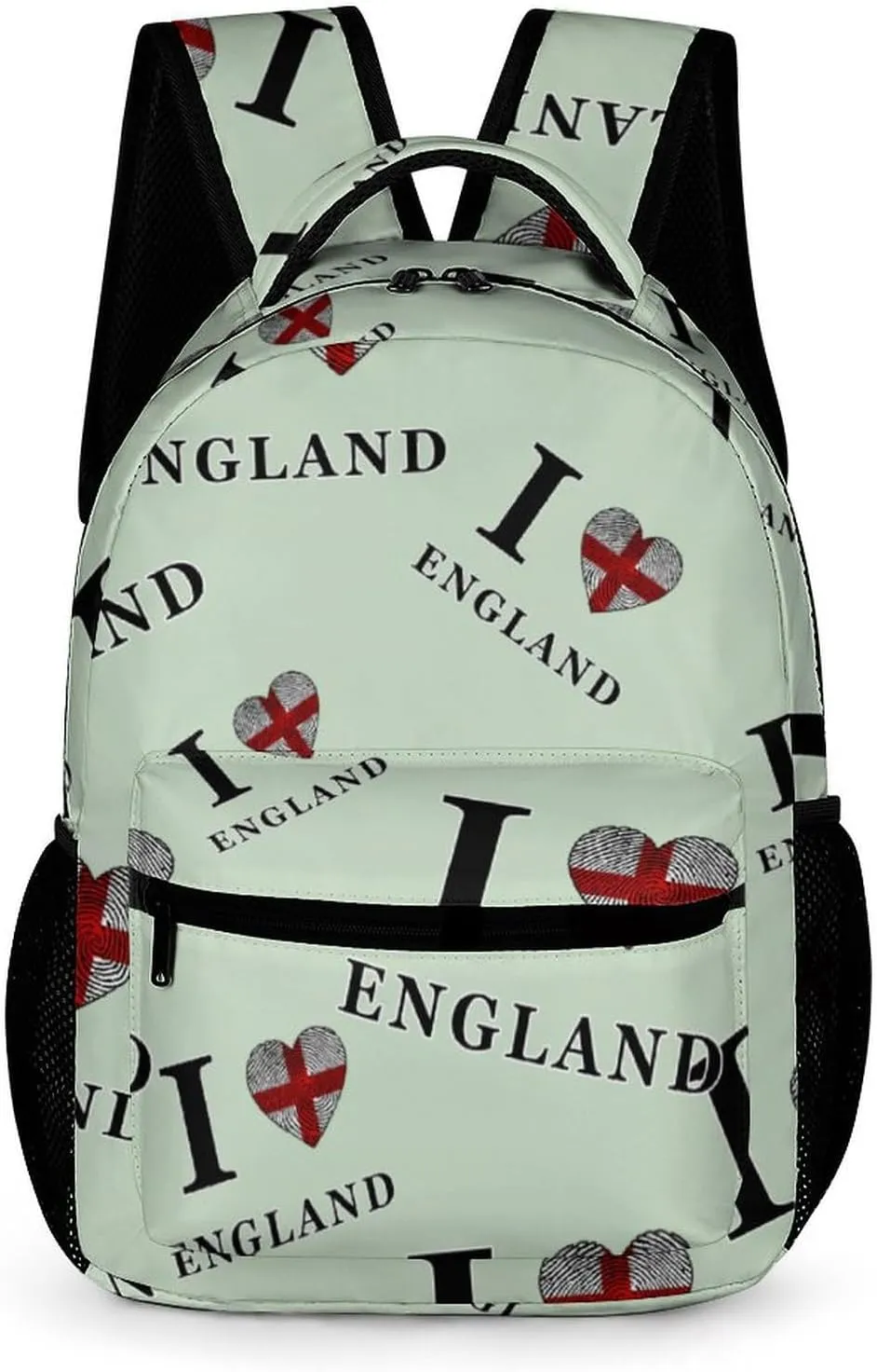 I Love England Britain Casual Backpack Travel Laptop Cute Basic Shoulder Bag for Work Women & Men