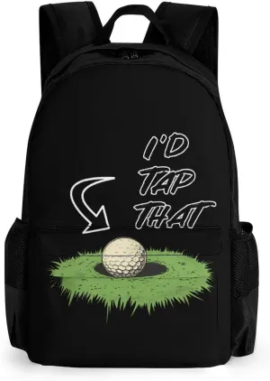 I'd Tap That Golf Fashion Backpack Light Weight Daily Travel Hiking Laptop Shoulder Bag