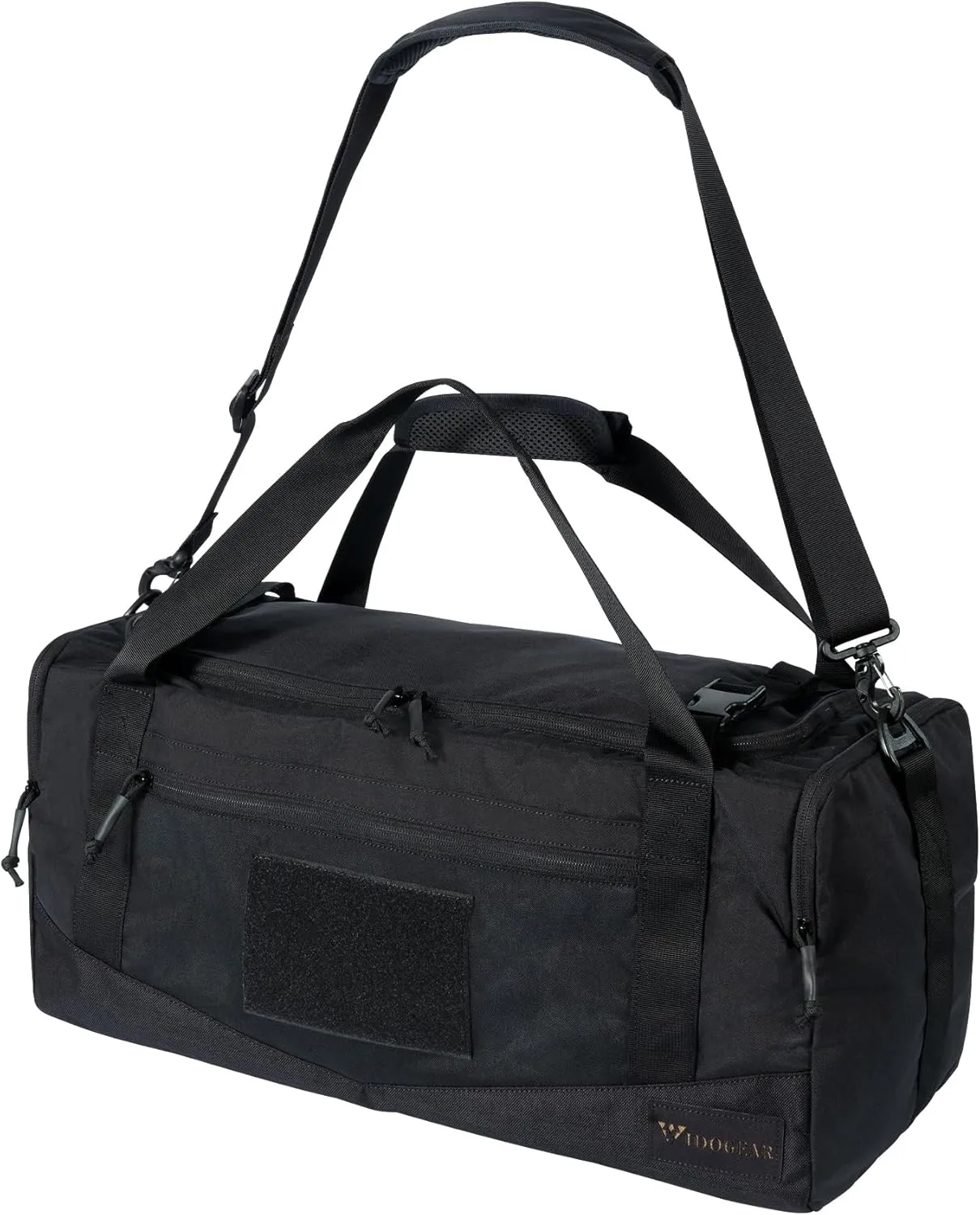 IDOGEAR Black 33L Tactical Deployment Military Duffle Bag With Shoe Compartment Heavy-Duty Luggage Bag For Outdoor Hiking Traveling Camping