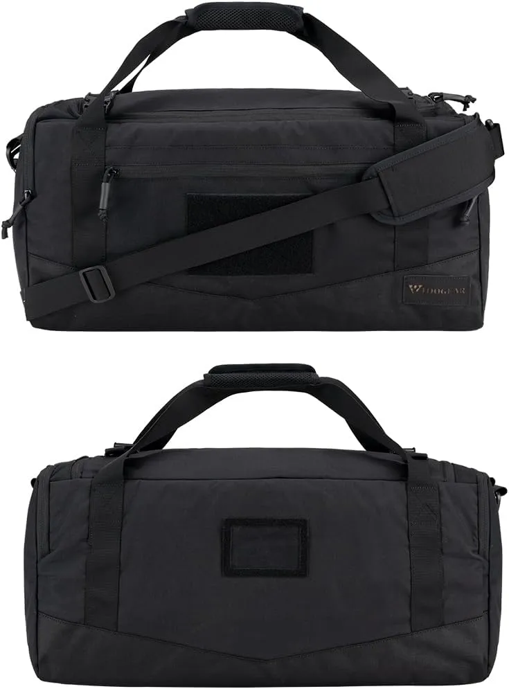 IDOGEAR Black 33L Tactical Deployment Military Duffle Bag With Shoe Compartment Heavy-Duty Luggage Bag For Outdoor Hiking Traveling Camping