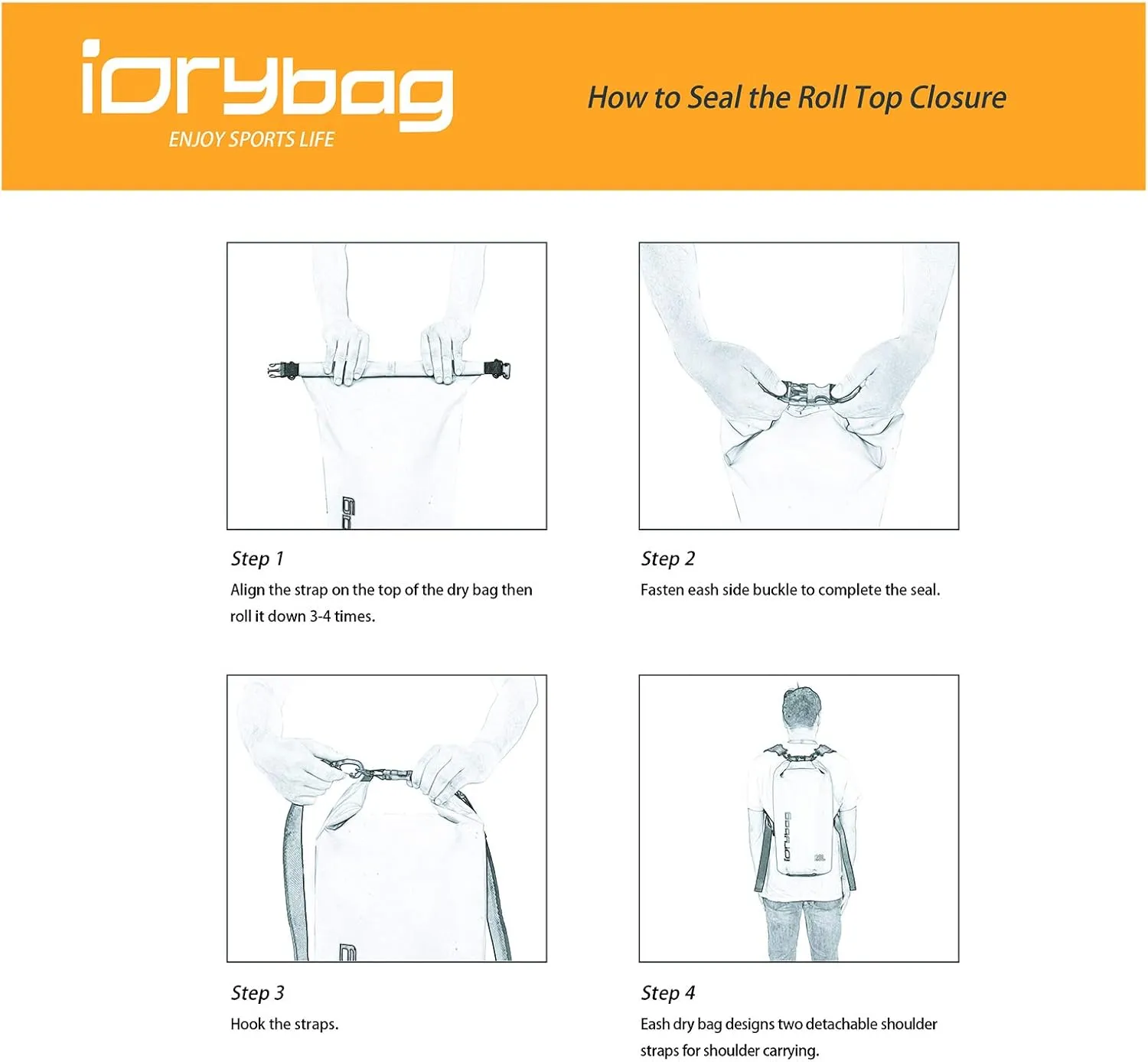 IDRYBAG Dry Bags for Kayaking Waterproof 2L/5L/10L/15L/20L, Small Dry Bag Waterproof Floating, Dry Sack Waterproof Bag for Paddleboarding Travel