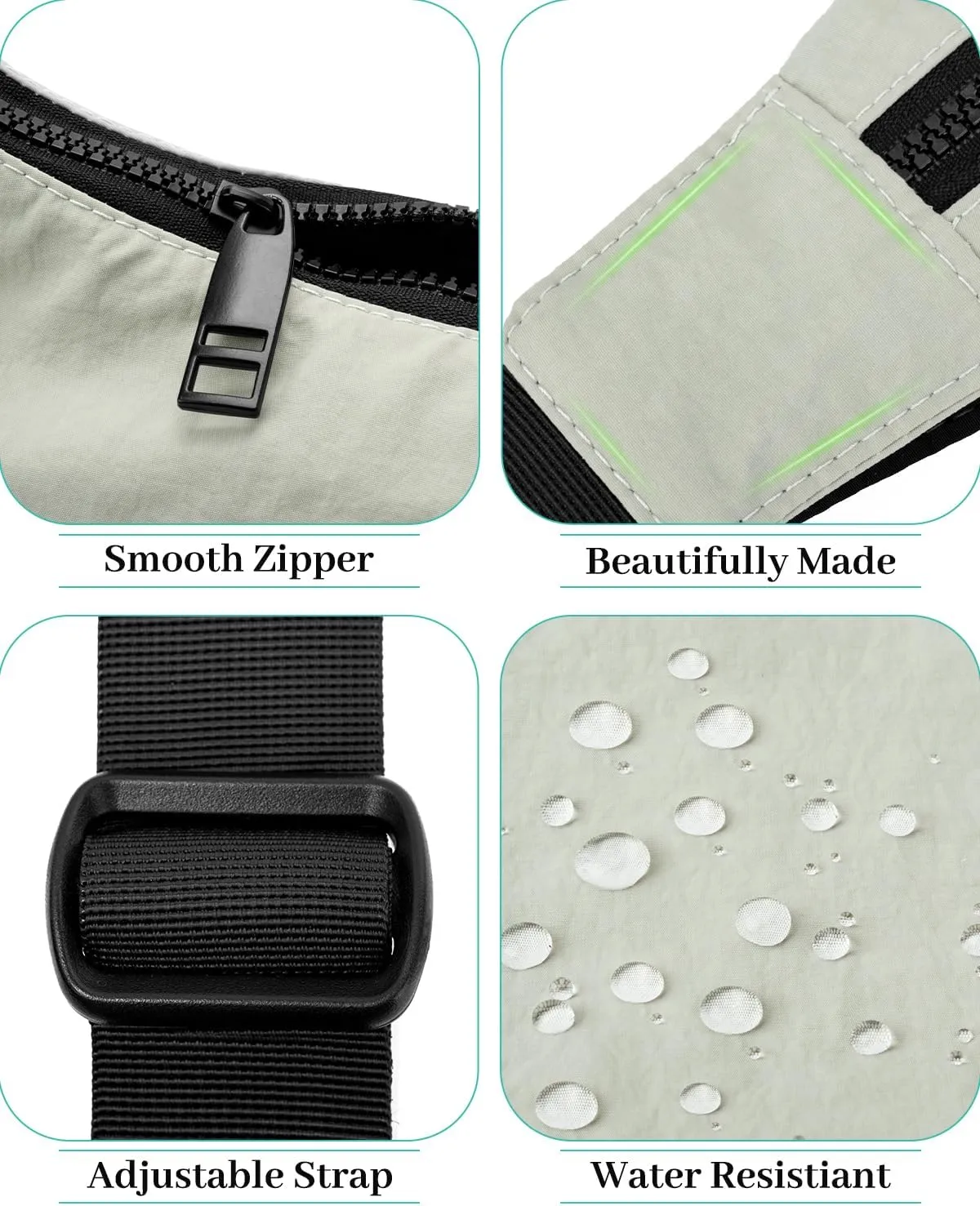 Iioscre Medium Crossbody Crescent Bag for Women Men Trendy, Nylon Crossbody Hobo Bag with Adjustable Strap and Inner Pockets.