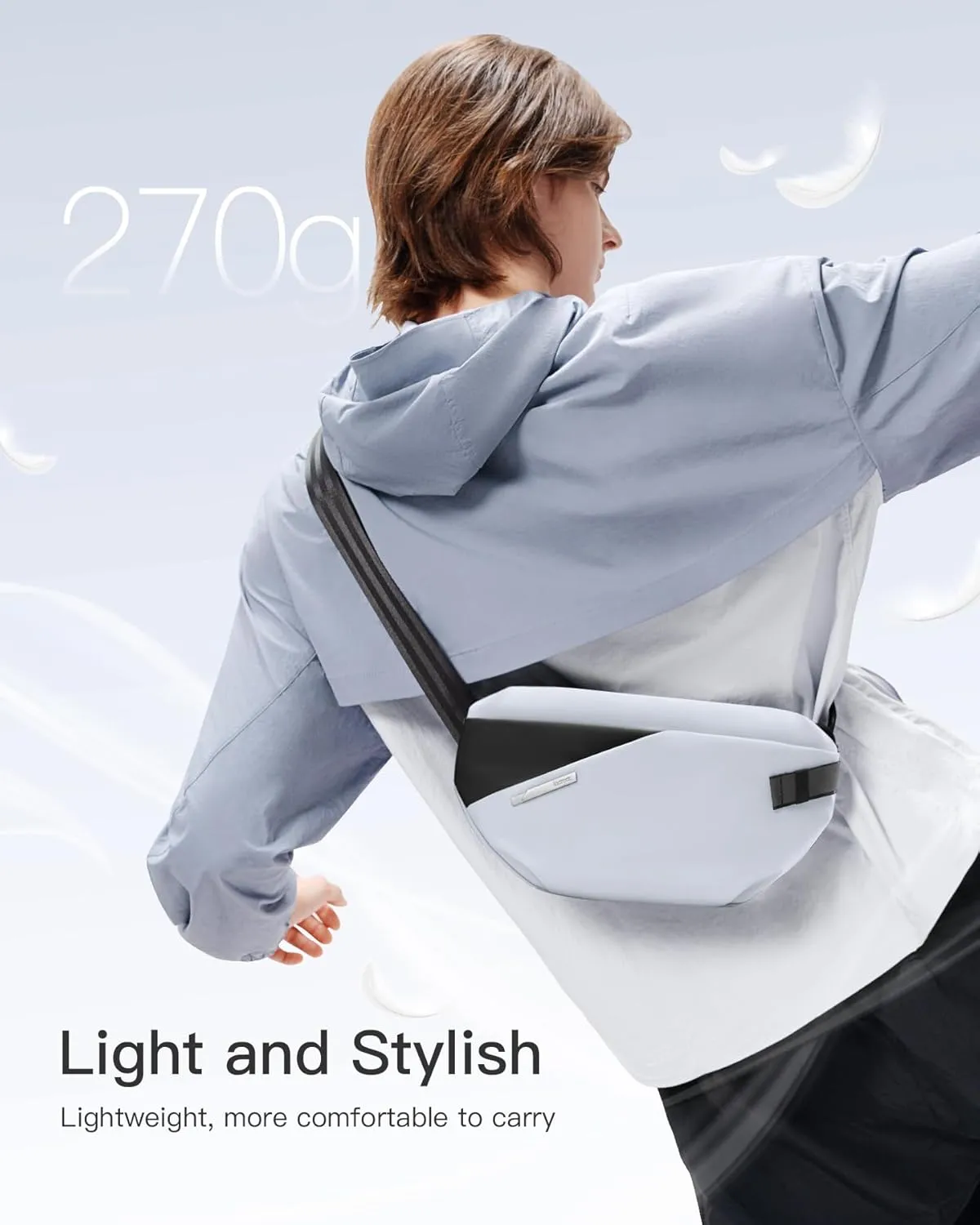 Inateck Sling Bag X-Lite, 4L Light Spacious Crossbody Shoulder Chest Bag with Quick-adjust Strap, Water-resistant Waist Fanny Pack for Men, Women, Travel, Cycling, Hiking, Work, Sports