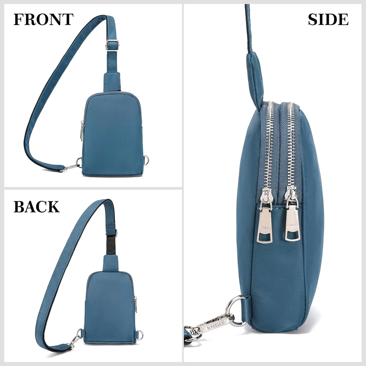 INICAT Nylon Small Crossbody Bags for Women 1L Sling Bag for Men Shoulder Bag Fanny Pack Travel Essentials