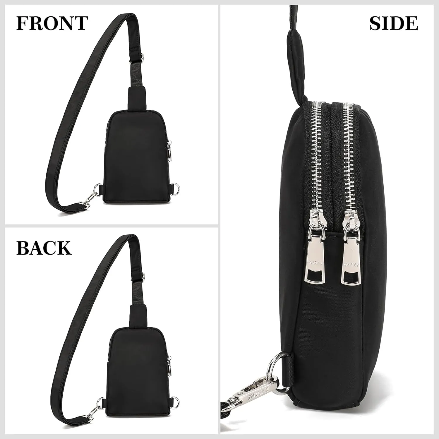 INICAT Nylon Small Crossbody Bags for Women 1L Sling Bag for Men Shoulder Bag Fanny Pack Travel Essentials