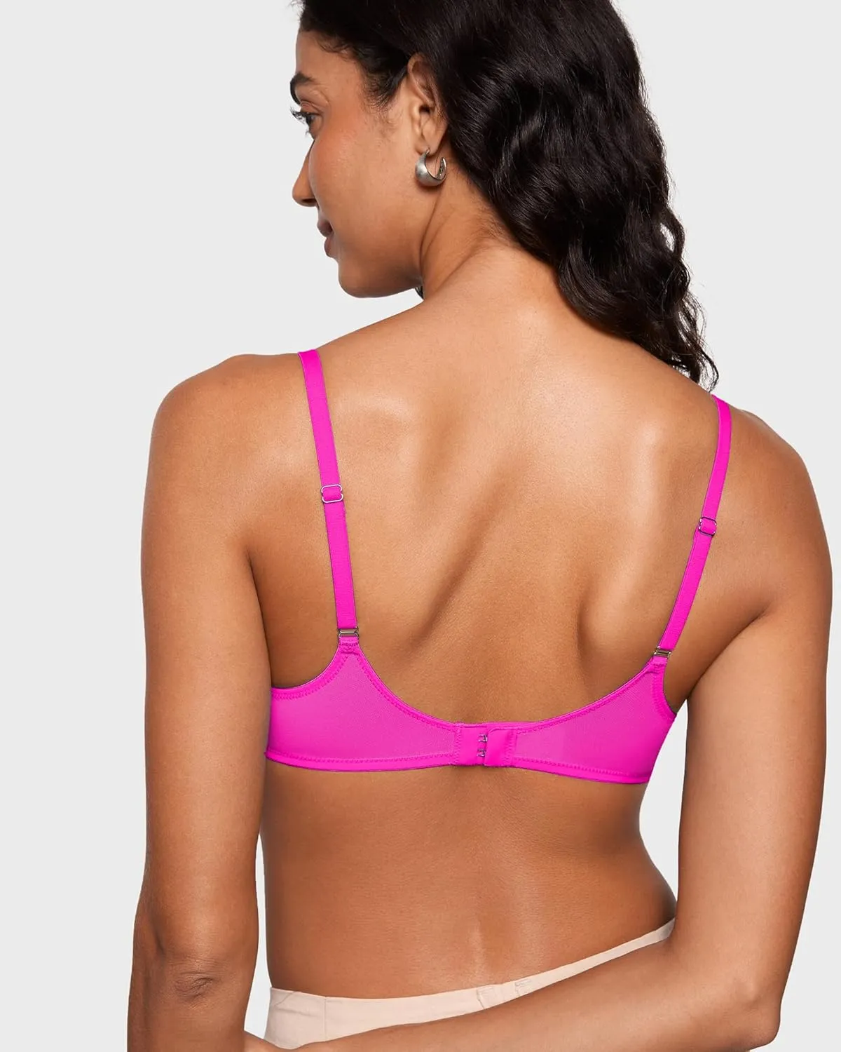 INLYRIC Women's Cosnufy Sheer Balconette Bra Demi Unlined Plunge Mesh See Through Sexy Bras Underwire