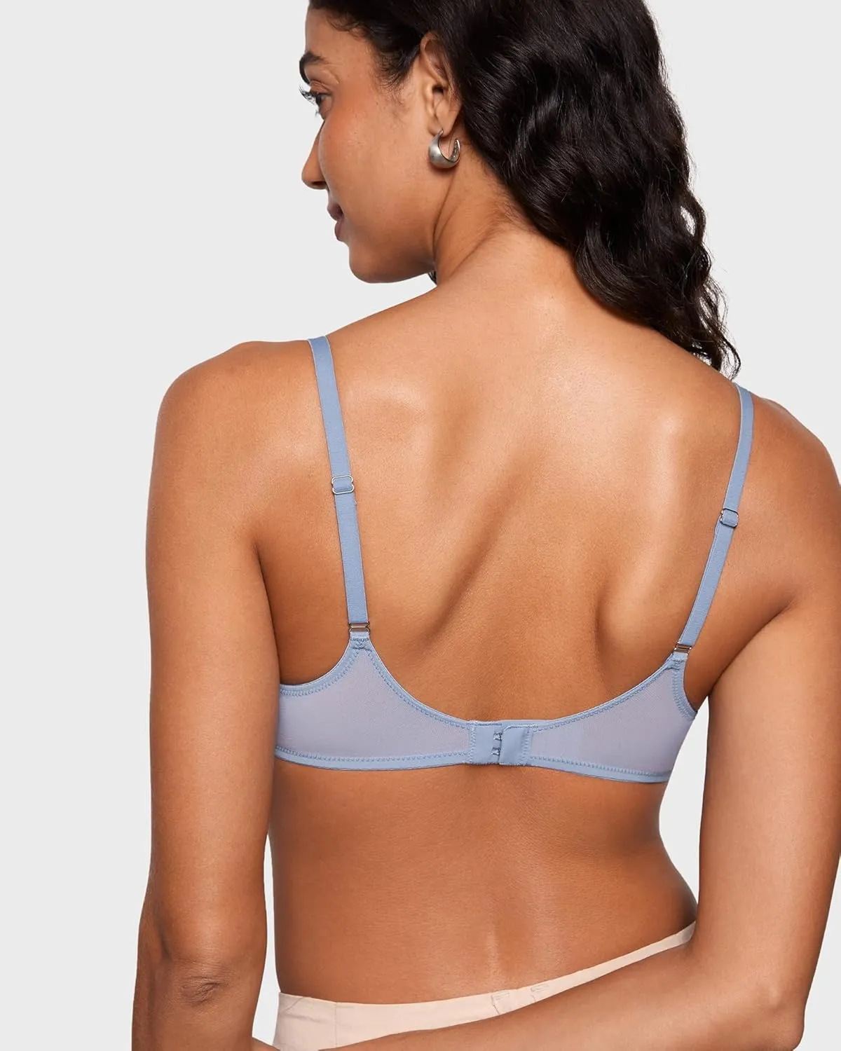 INLYRIC Women's Cosnufy Sheer Balconette Bra Demi Unlined Plunge Mesh See Through Sexy Bras Underwire