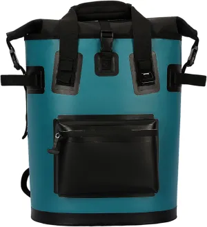 Insulated Cooler Backpack, Waterproof Leak-Proof Design, Bottle Opener, Large Capacity for Camping, Picnics, Outdoor Activities, Green and Blue