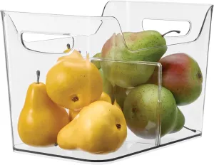 InterDesign iDesign Divided Fridge Organizer Bin with Handles - Refrigerator or Freezer Bin - Clear