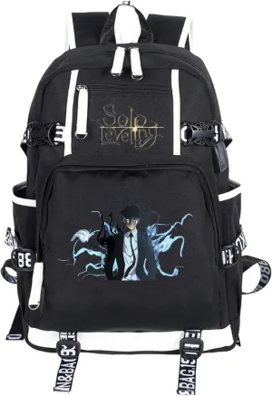ISaikoy Anime Solo Leveling Backpack Bookbag Daypack School Bag Laptop Bag with USB Charging Port 3