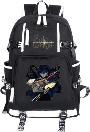 ISaikoy Anime Solo Leveling Backpack Bookbag Daypack School Bag Laptop Bag with USB Charging Port 7