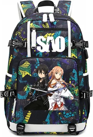 ISaikoy Anime Sword Art Online Backpack Bookbag Daypack School Bag Laptop Shoulder Bag M1