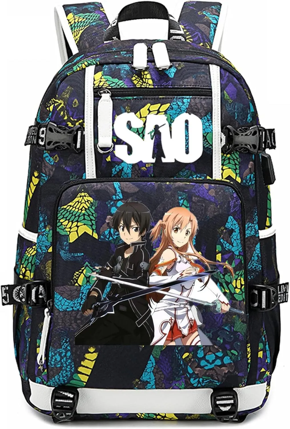 ISaikoy Anime Sword Art Online Backpack Bookbag Daypack School Bag Laptop Shoulder Bag M1
