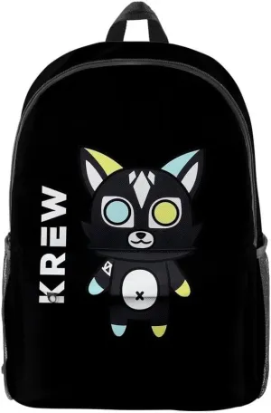 ItsFunneh Krew District Merch Zipper Backpack Men/Women Funny Cartoon Canvas Bag Oxford Cloth Travel Bag (HL07126)