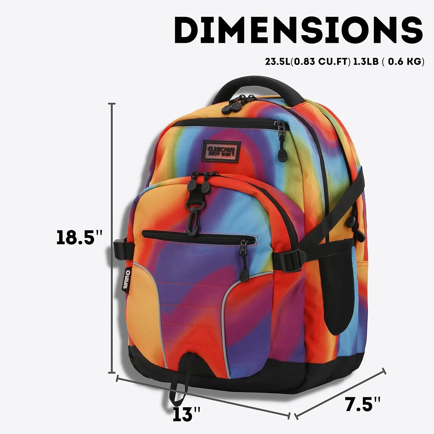 J World New York Atom Multi-Compartment Laptop Backpack, Heat, One Size