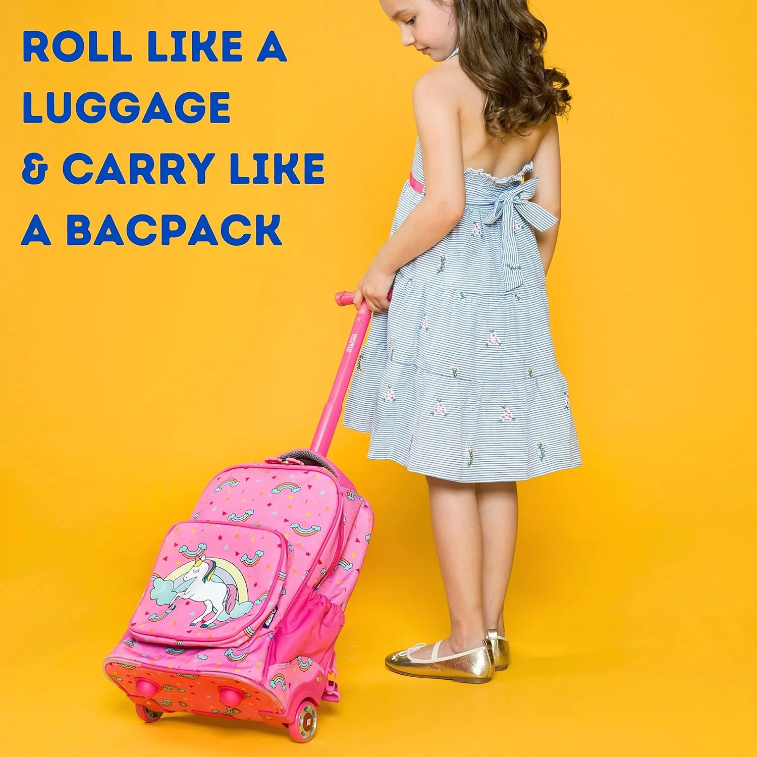 J World New York Kids' Sparkle Rolling Backpack, Speed, One Size