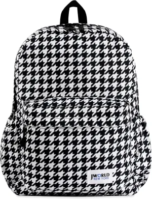 J World New York Unisex Kid's Oz Backpack for Teen Girls Boys Womens School Bookbag, Houndstooth, One Size