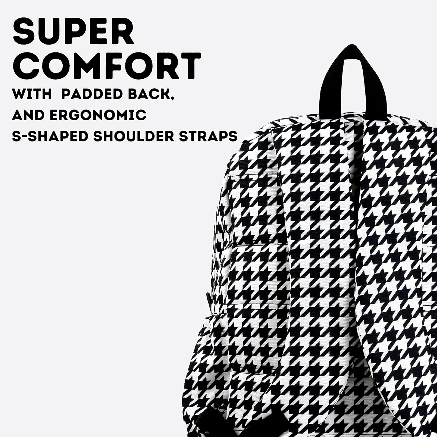 J World New York Unisex Kid's Oz Backpack for Teen Girls Boys Womens School Bookbag, Houndstooth, One Size