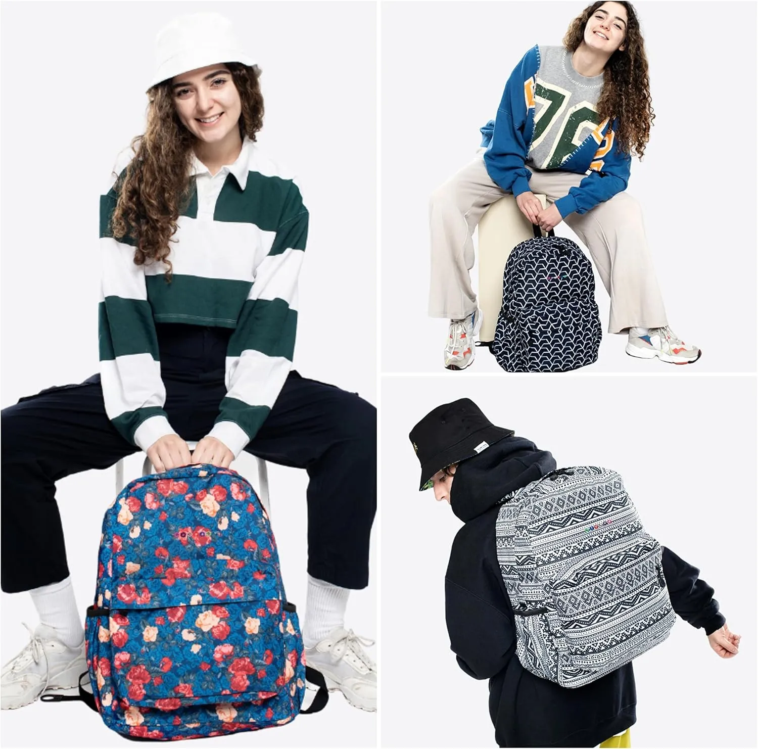J World New York Unisex Kid's Oz Backpack for Teen Girls Boys Womens School Bookbag, Houndstooth, One Size