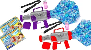 JA-RU Blitz Bubble Blower Rocket Bazooka Bubble Gun (2 Toys) w/Bubble Soap Solution. Battery Operated Automatic Blaster for Kids. Birthday & Wedding Party Toy. 1569-2s