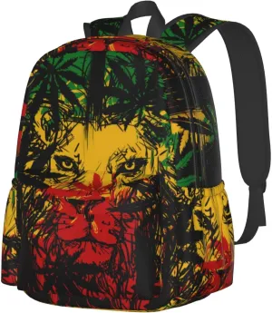 Jamaican Rasta Reggae Judah Lion Unisex Backpacks 15in Laptop Backpack Multipurpose Double Shoulder Bag For Men Women Gifts