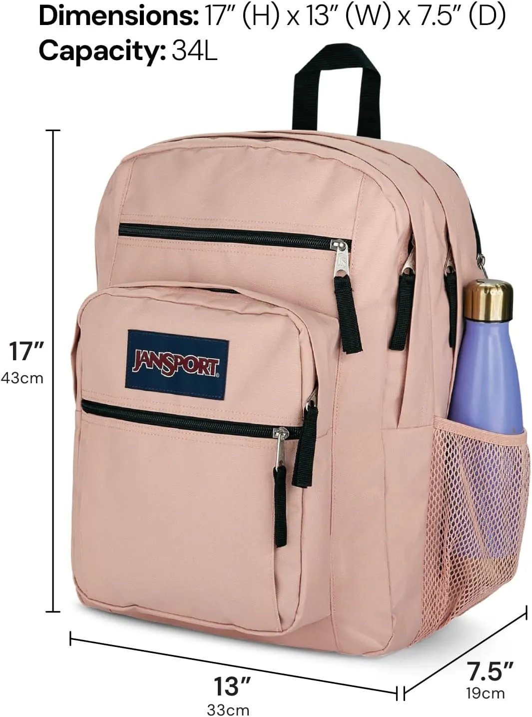 JanSport Laptop Backpack - Computer Bag with 2 Compartments, Ergonomic Shoulder Straps, 15” Laptop Sleeve, Haul Handle - Book Rucksack - Batik Wash