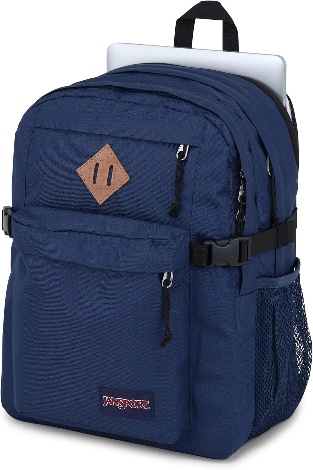 JanSport Main Campus Backpack - Travel or Work backpack w 15-Inch Laptop Sleeve and Dual Water Bottle Pockets, Navy
