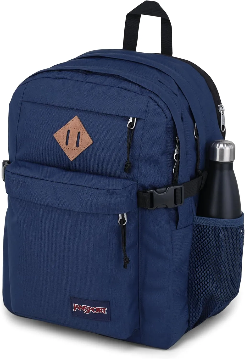 JanSport Main Campus Backpack - Travel or Work backpack w 15-Inch Laptop Sleeve and Dual Water Bottle Pockets, Navy