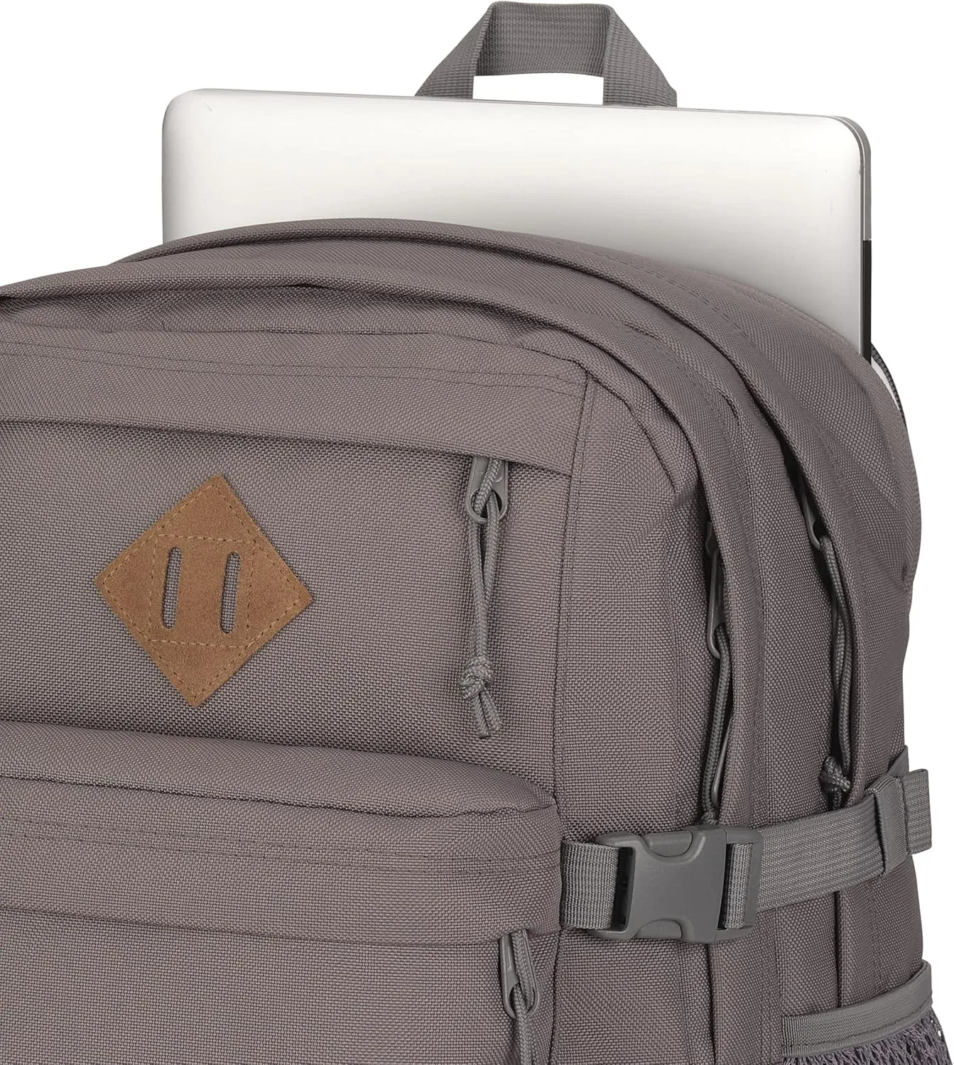 JanSport Main Campus FX Backpack - Travel or Work Bag w 15-Inch Laptop Pack with Leather Trim, Graphite Grey