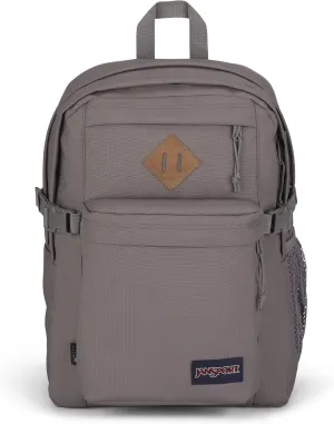 JanSport Main Campus FX Backpack - Travel or Work Bag w 15-Inch Laptop Pack with Leather Trim, Graphite Grey