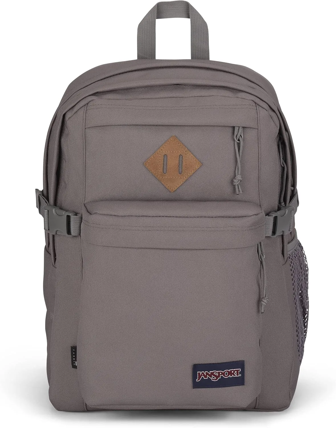 JanSport Main Campus FX Backpack - Travel or Work Bag w 15-Inch Laptop Pack with Leather Trim, Graphite Grey