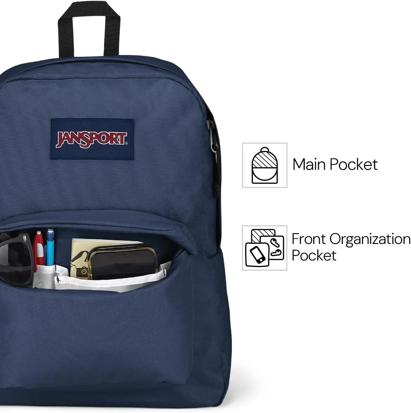 JanSport SuperBreak One Backpack - Durable, Lightweight Bag with 1 Main Compartment, Front Utility Pocket with Built-in Organizer, Premium Backpack, Vortex Voyage