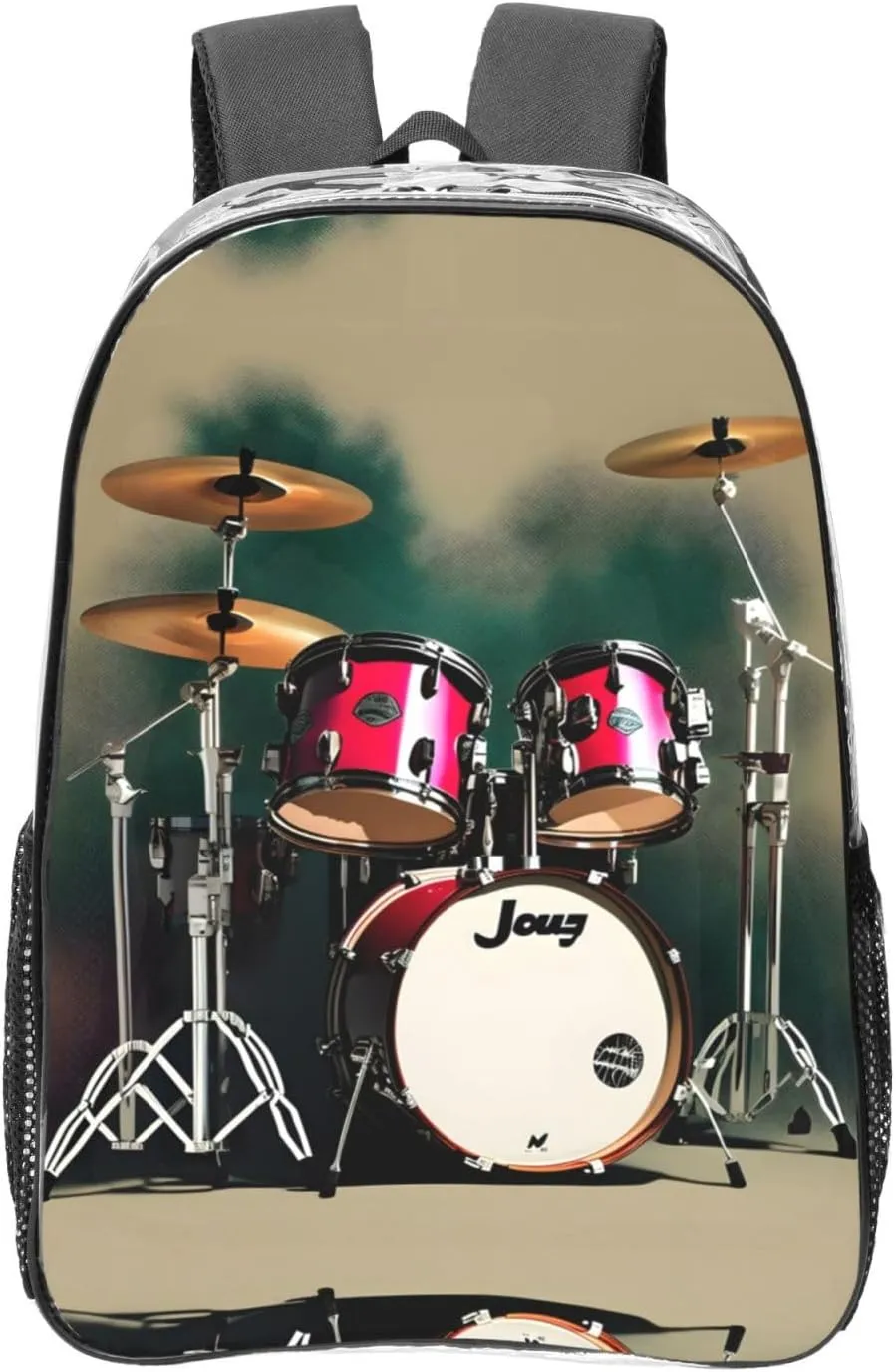 Jazz drum Print Large Clear PVC Backpack Men Women Suitable Bag Stadium Event Outdoor Sport Travel