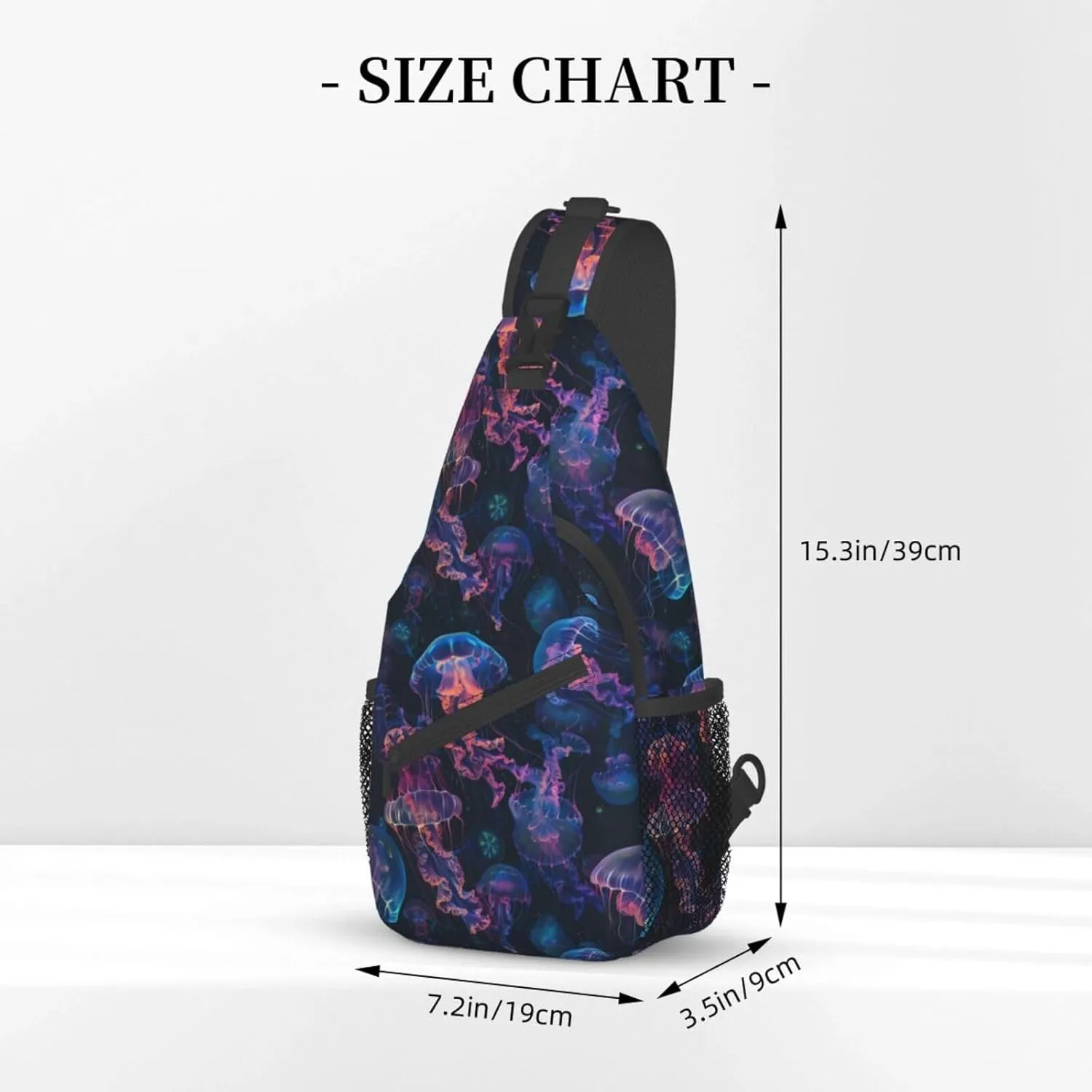 Jellyfish Sling Backpack Chest Bag Crossbody Shoulder Bag Gym Cycling Travel Hiking Daypack For Men Women