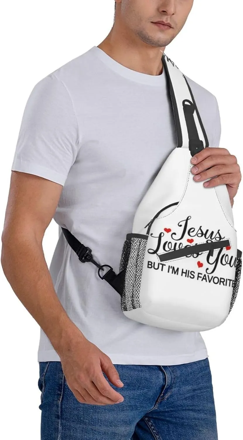 Jesus Sling Bag,Casual Crossbody Backpack Shoulder Chest Bag for Women Men Travel Hiking Daypack