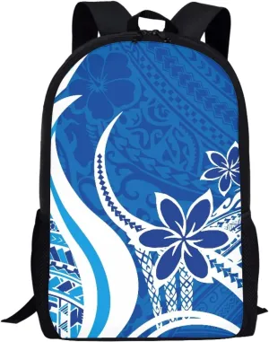 JooMeryer Casual Backpacks for Men Women Polynesian American Samoa Printed Lightweight Laptop Bags Travel Bookbag Knapsack,Polynesian Plumeria Flower