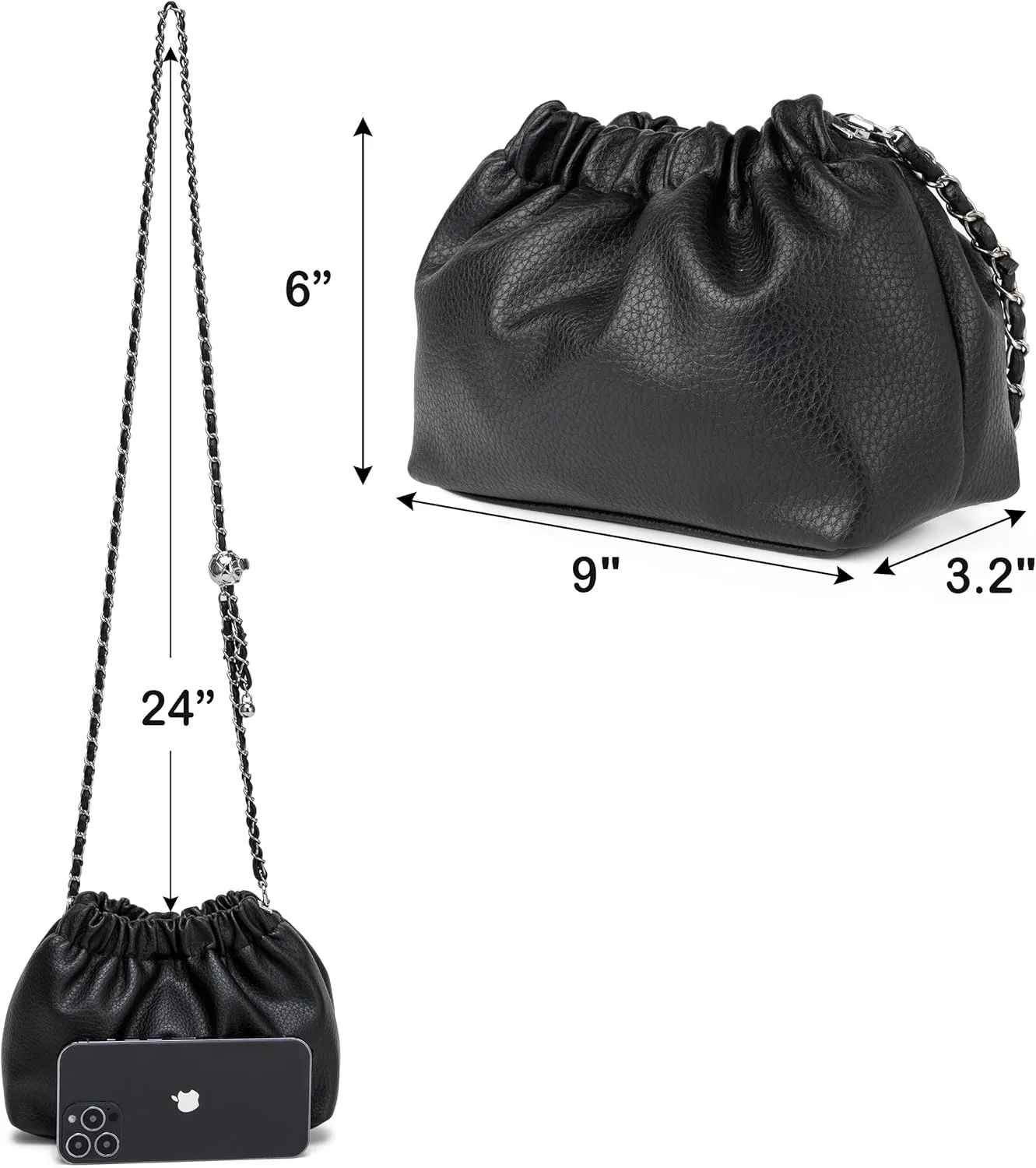 Joryin Trendy Dumpling Women's Crossbody Bag - Evening Clutch Vegan & Genuine Leather Hobo Cloud Purse