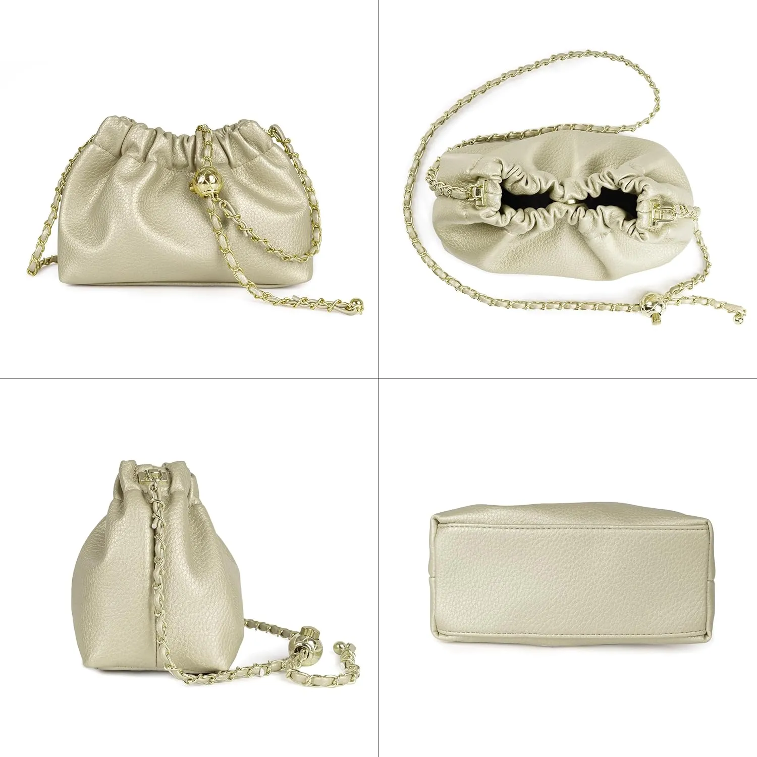 Joryin Trendy Dumpling Women's Crossbody Bag - Evening Clutch Vegan & Genuine Leather Hobo Cloud Purse