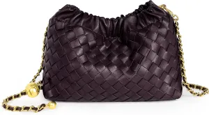 Joryin Woven Women's Crossbody Bag & Evening Purse, Trendy Dumpling Clutch & Hobo Cloud Shoulder Bag Trendy Dumpling Clutch