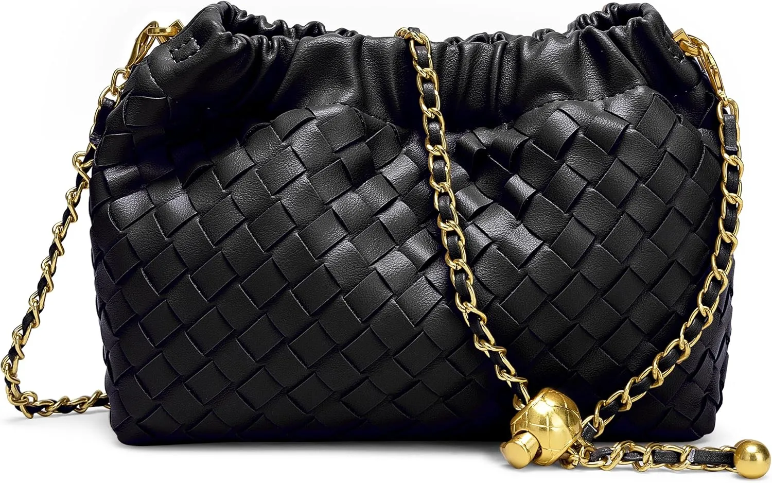Joryin Woven Women's Crossbody Bag & Evening Purse, Trendy Dumpling Clutch & Hobo Cloud Shoulder Bag Trendy Dumpling Clutch