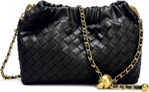 Joryin Woven Women's Crossbody Bag & Evening Purse, Trendy Dumpling Clutch & Hobo Cloud Shoulder Bag Trendy Dumpling Clutch