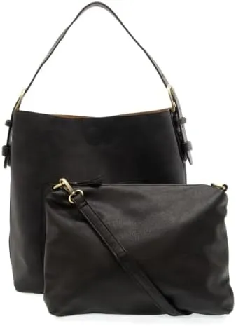 Joy Susan Womens Fashion Purse Faux Suede Hobo 2-in-1 Handbag