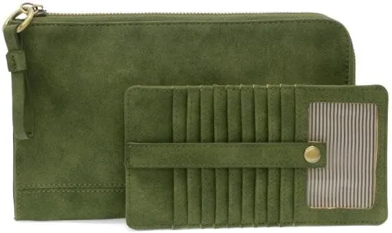 Joy Susan Women's Fashion Purse Faux Suede Karina Convertible Wristlet and Wallet -